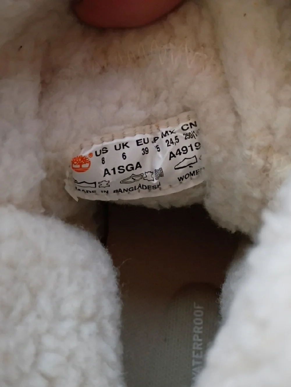 Timberland Women's Leather & Wheat Suede Lace-Up Shearling Boots Size 8 Waterpro - Picture 6 of 9